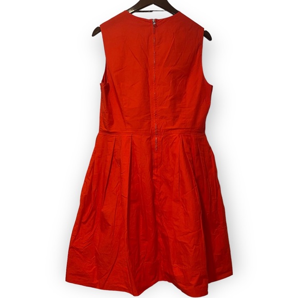GAP 100% Cotton Red Orange Sleeveless A-line Dress Size 12 - Picture 8 of 11